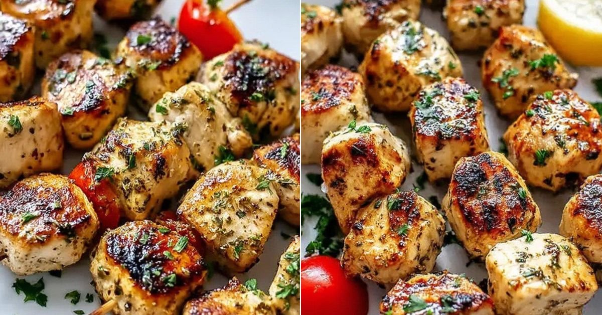 Easy Greek Marinated Chicken Kabobs recipe photo
