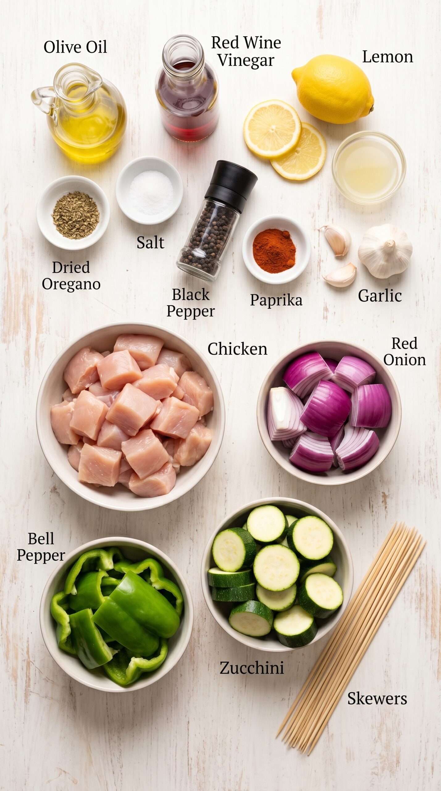 Easy Greek Marinated Chicken Kabobs recipe ingredients