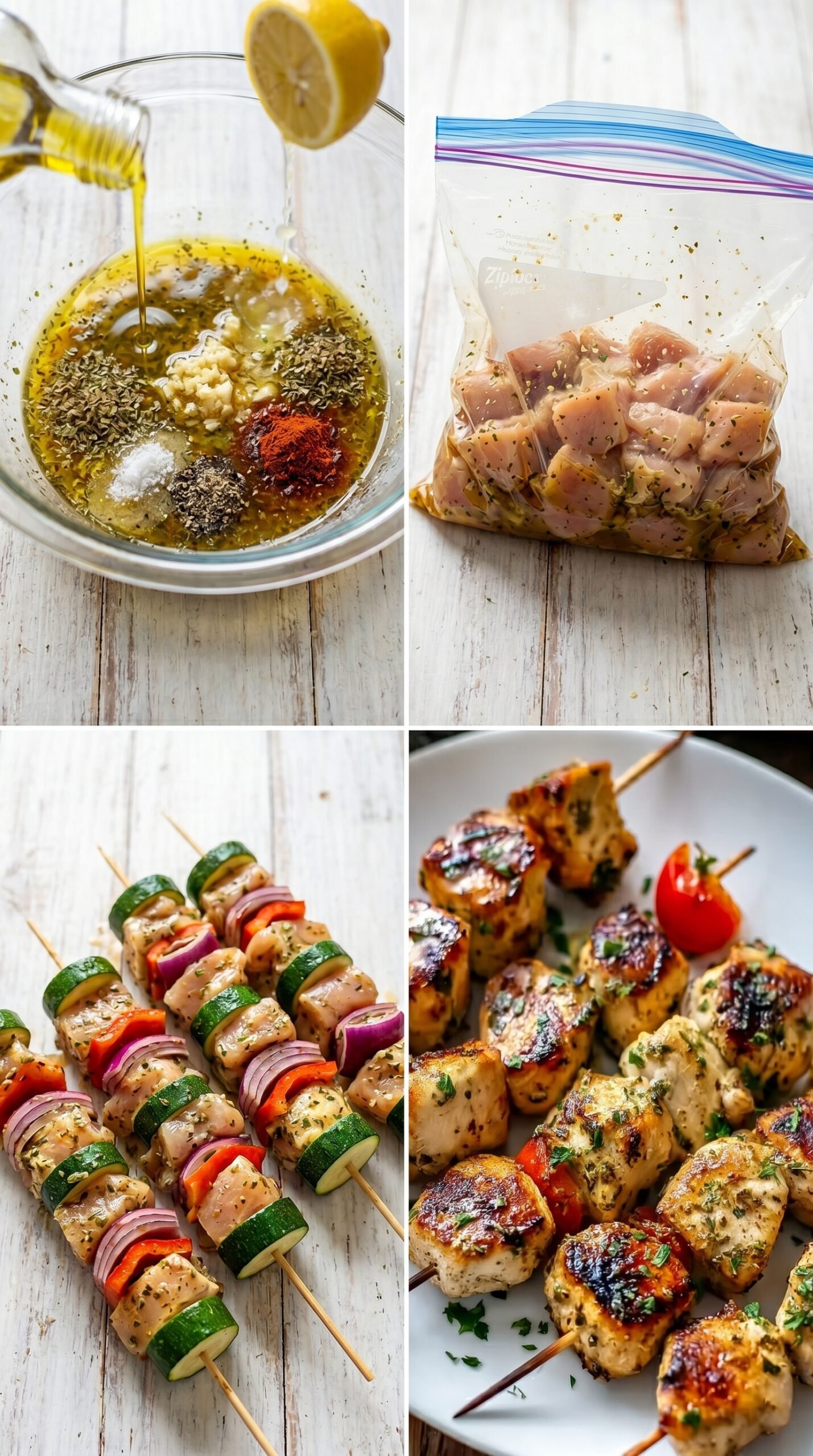 Easy Greek Marinated Chicken Kabobs recipe instructions