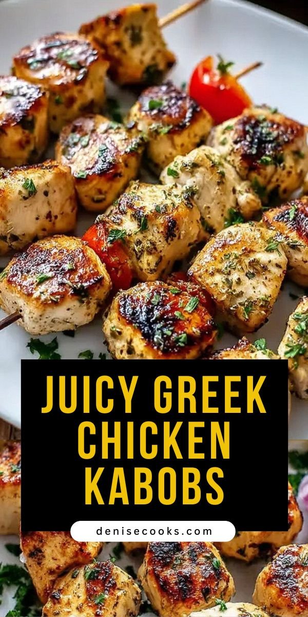 Easy Greek Marinated Chicken Kabobs save this recipe