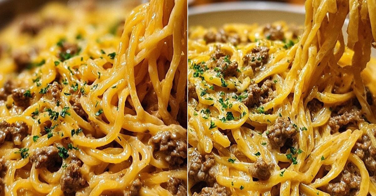 One-Pot Creamy Beef and Garlic Butter Pasta recipe photo