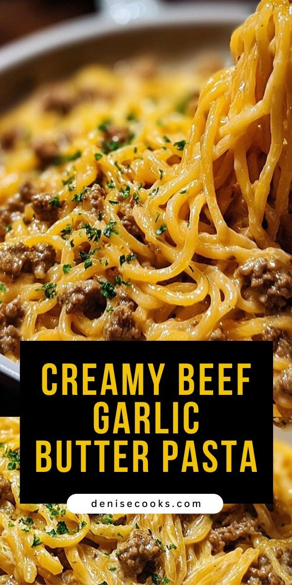 One-Pot Creamy Beef and Garlic Butter Pasta save this recipe