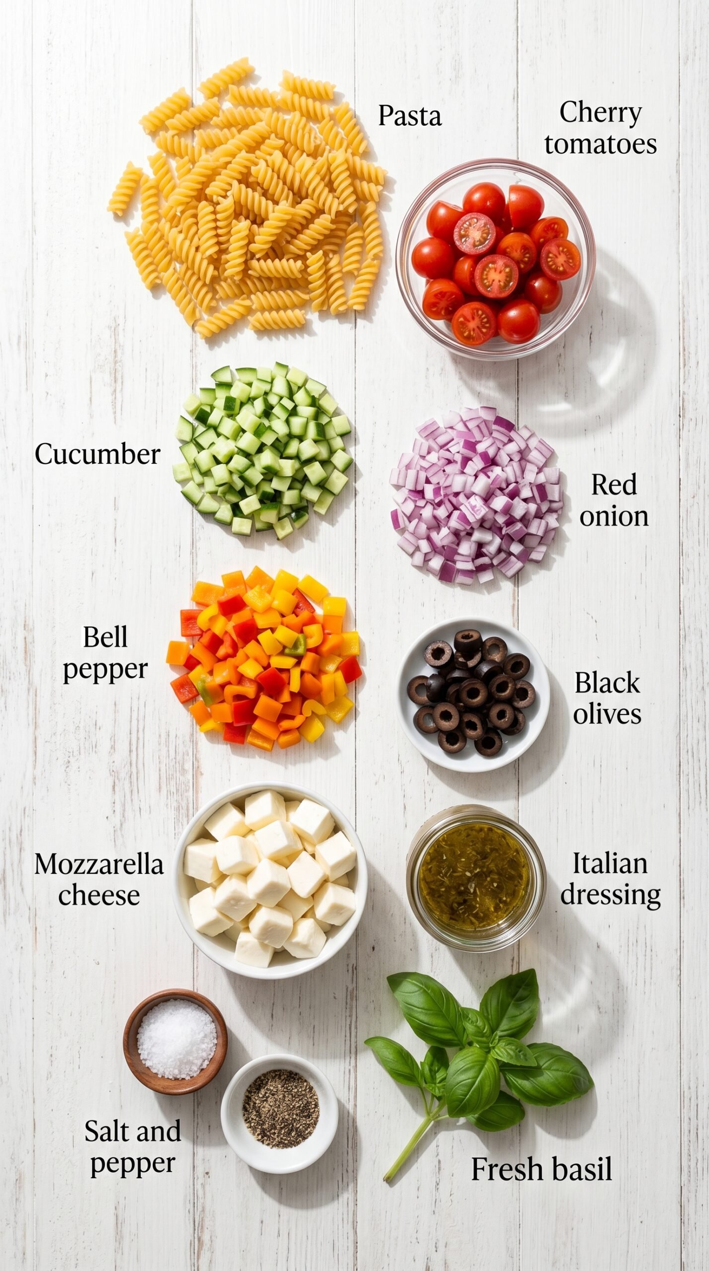 Cold Pasta Salad with Italian Dressing for Crisp, Chilled Flavor recipe ingredients