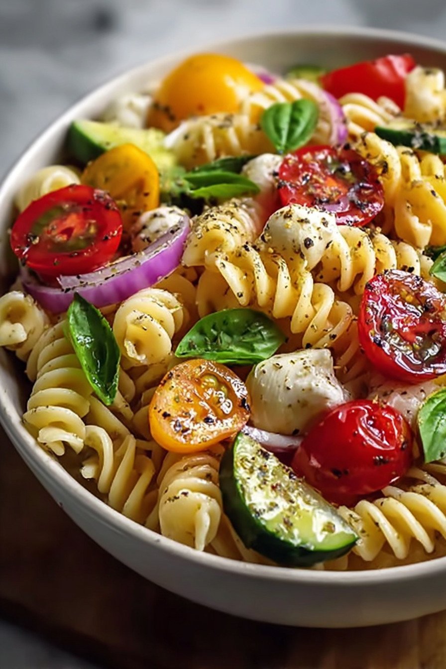 Cold Pasta Salad with Italian Dressing for Crisp, Chilled Flavor final result