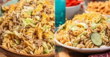 Big Mac Pasta Salad with Creamy Burger Sauce recipe photo