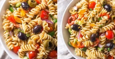 Vegan Pasta Salad with Olives, Peppers, and Italian Dressing recipe photo