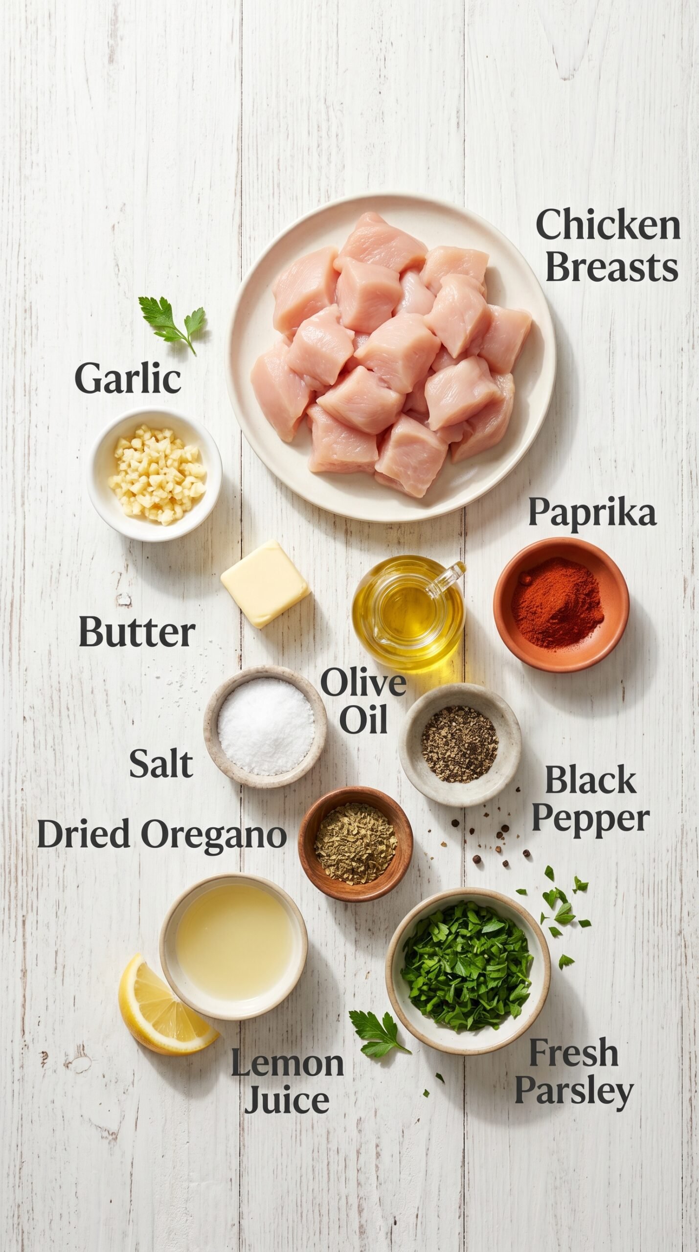 Juicy Garlic Butter Chicken Bites recipe ingredients