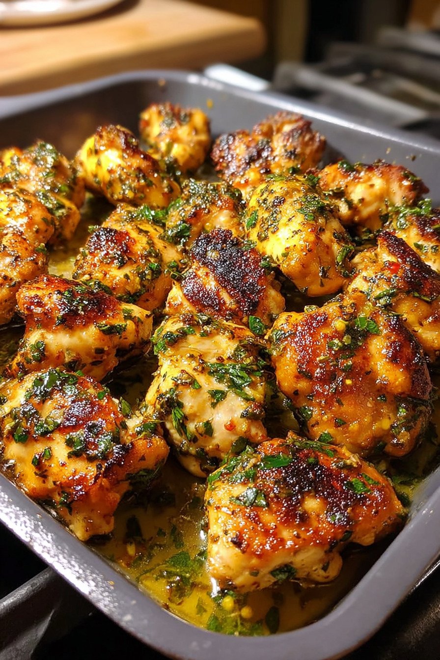 Juicy Garlic Butter Chicken Bites final result