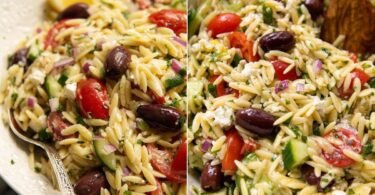 Greek Orzo Pasta Salad with Feta, Olives, and Lemon recipe photo
