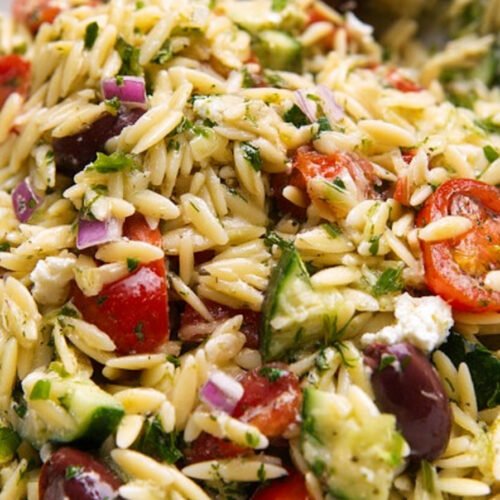 Greek Orzo Pasta Salad with Feta, Olives, and Lemon extra recipe photo