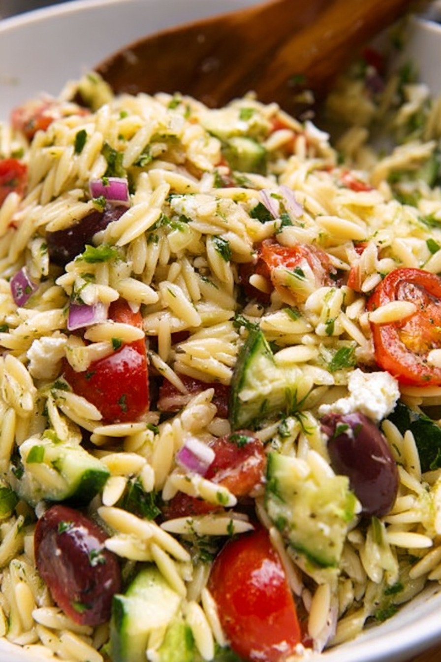 Greek Orzo Pasta Salad with Feta, Olives, and Lemon extra recipe photo