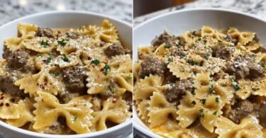 Creamy Parmesan Garlic Beef Bowtie Pasta: An Easy Family Dinner Favorite recipe photo