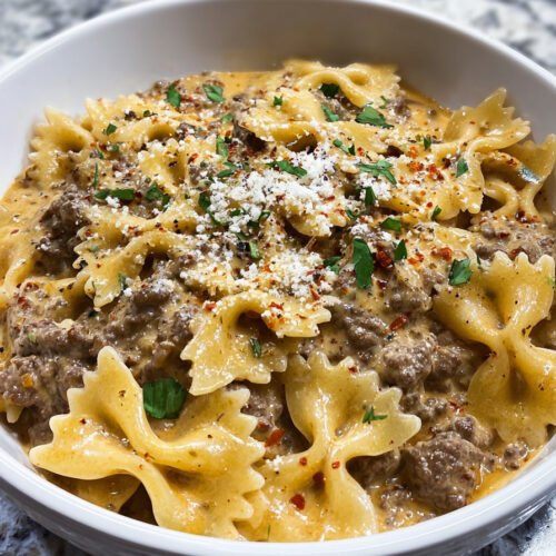 Creamy Parmesan Garlic Beef Bowtie Pasta: An Easy Family Dinner Favorite extra recipe photo