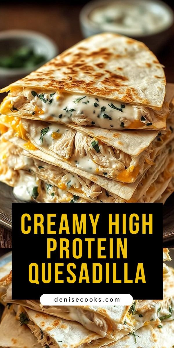 Irresistible High-Protein Chicken Ranch Quesadilla save this recipe