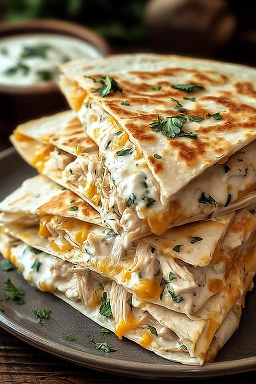 Irresistible High-Protein Chicken Ranch Quesadilla extra recipe photo