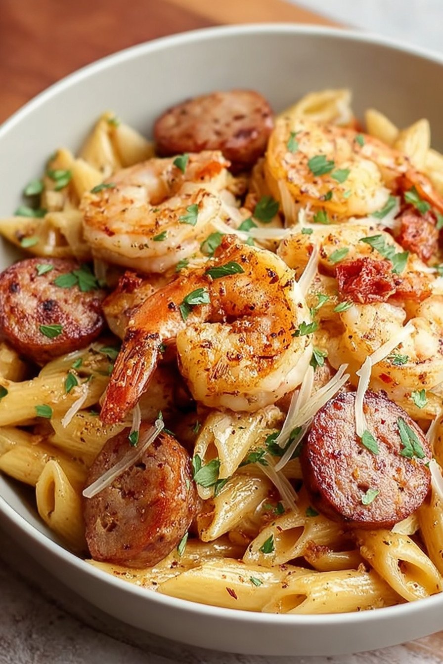 Cajun Shrimp and Sausage Pasta extra recipe photo