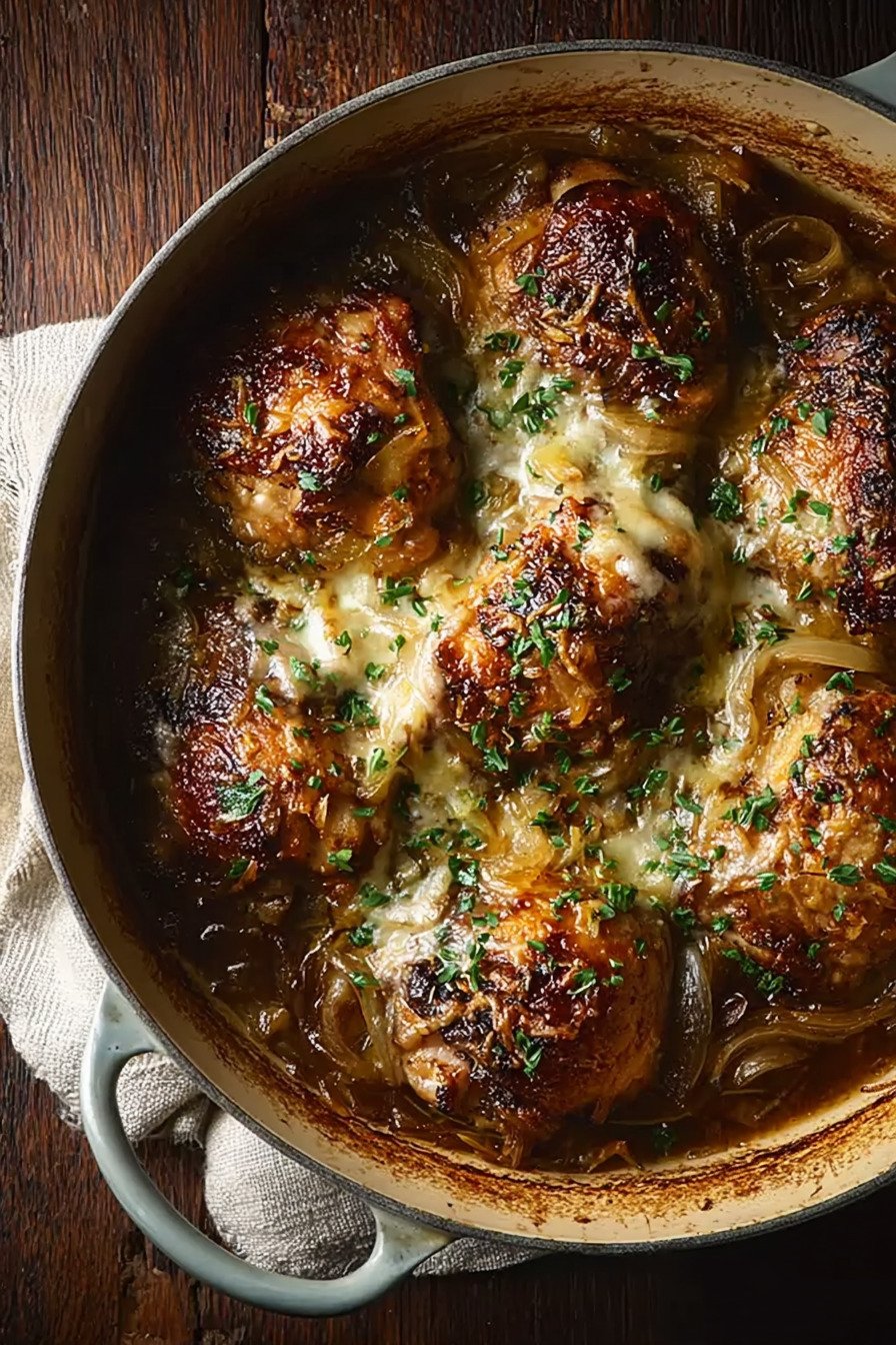 French Onion Chicken Thighs with Gruyère and Caramelized Onions recipe tips