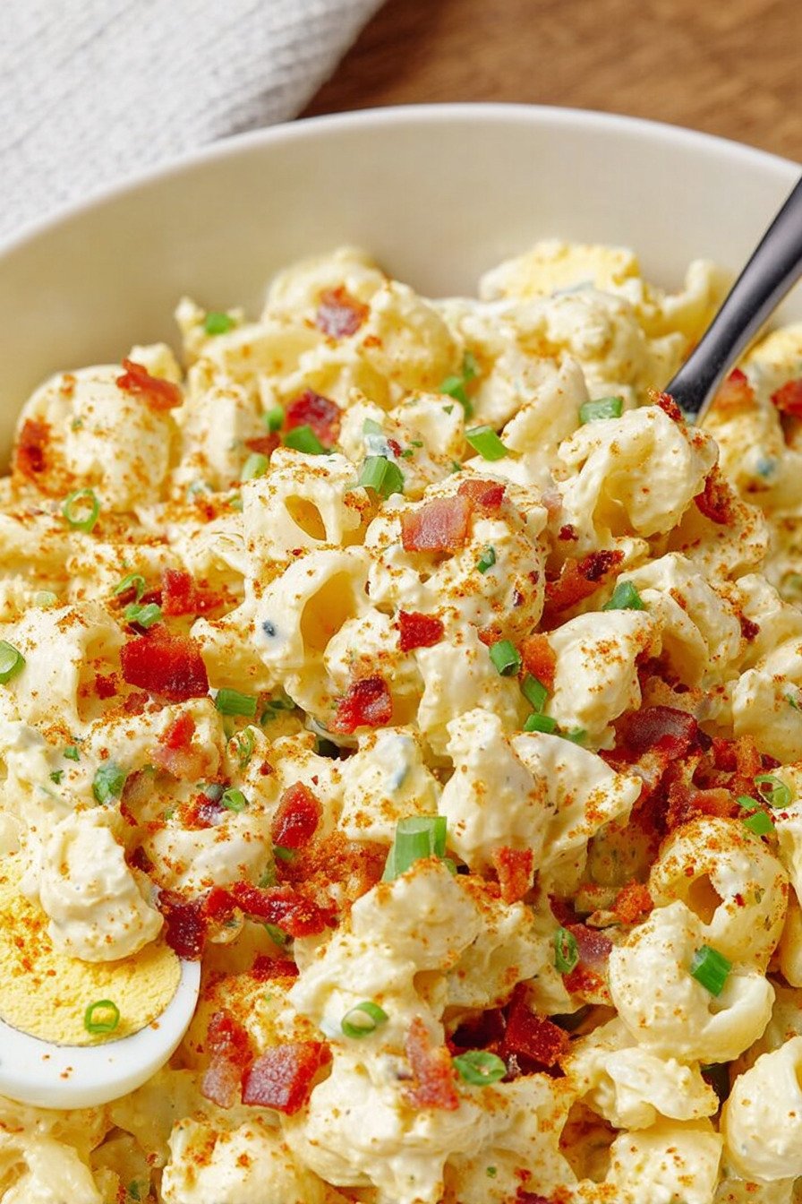 Creamy Deviled Egg Pasta Salad Recipe final result