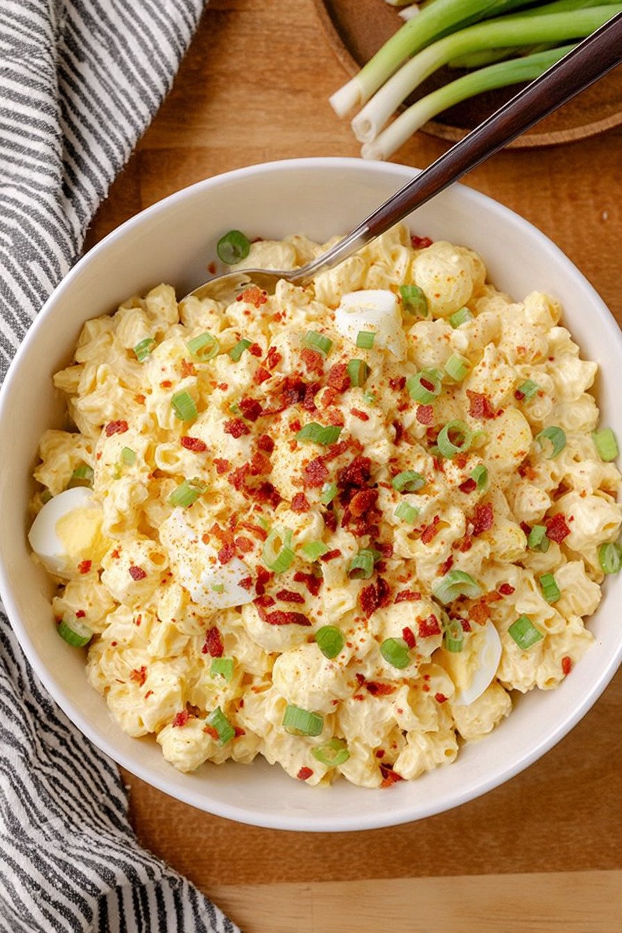 Creamy Deviled Egg Pasta Salad Recipe extra recipe photo