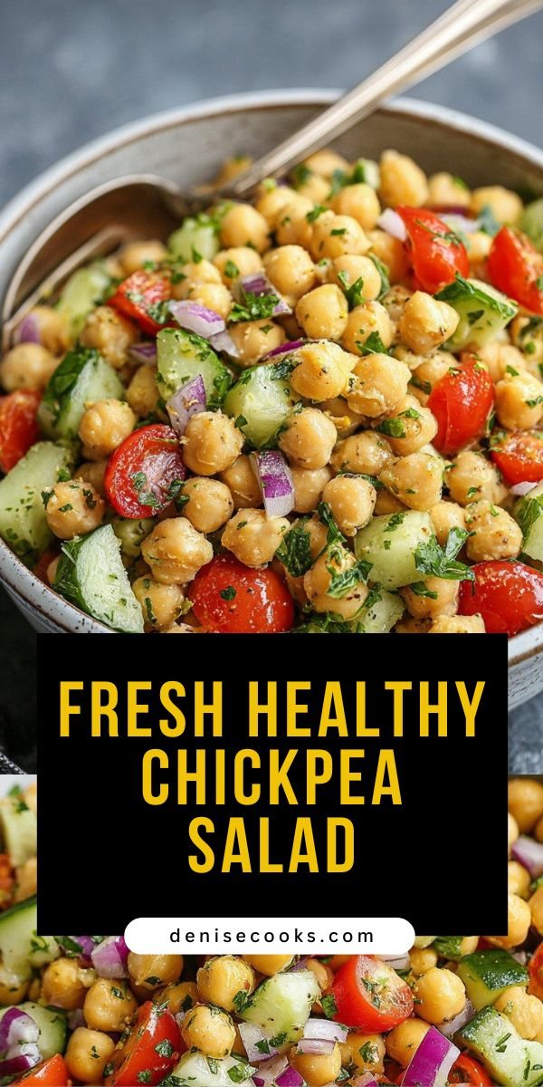 High Protein Chickpea Salad (Vegan + Gluten-Free) with Fresh Crunch save this recipe
