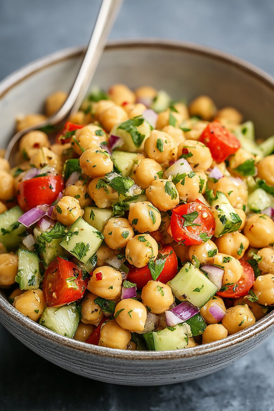High Protein Chickpea Salad (Vegan + Gluten-Free) with Fresh Crunch final result