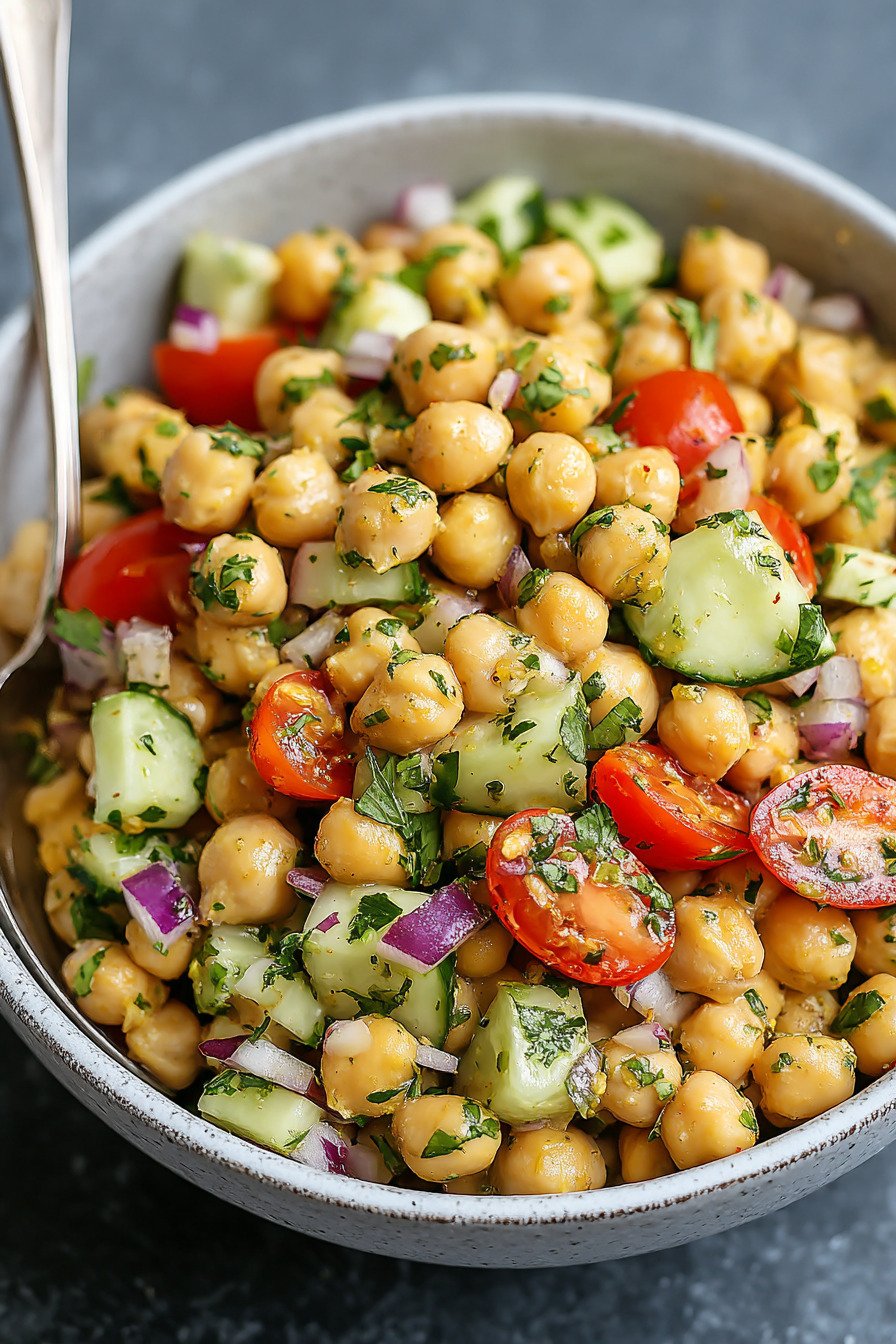 High Protein Chickpea Salad (Vegan + Gluten-Free) with Fresh Crunch extra recipe photo