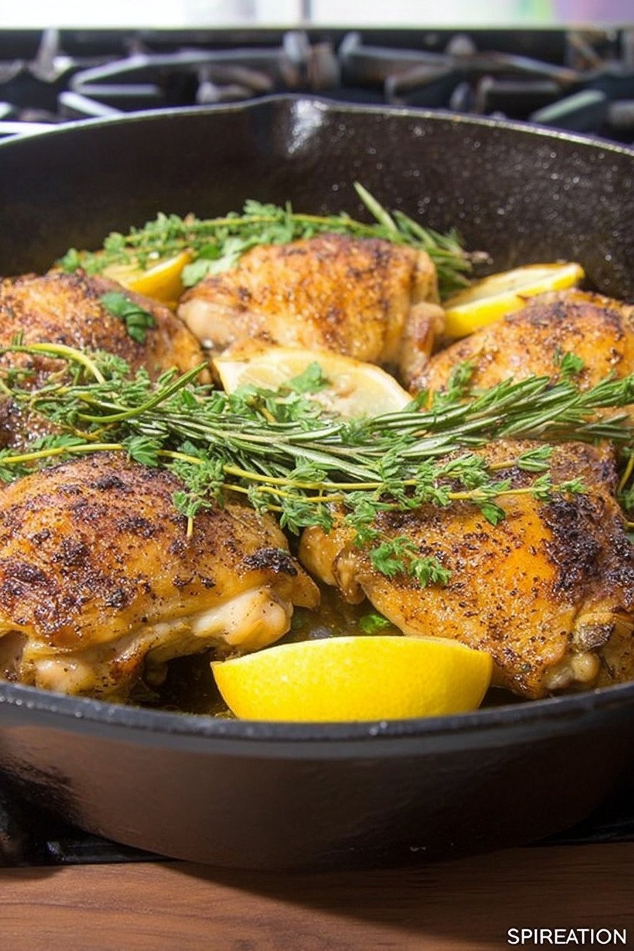 Oven Roasted Chicken Thighs with Lemon and Fresh Herbs extra recipe photo