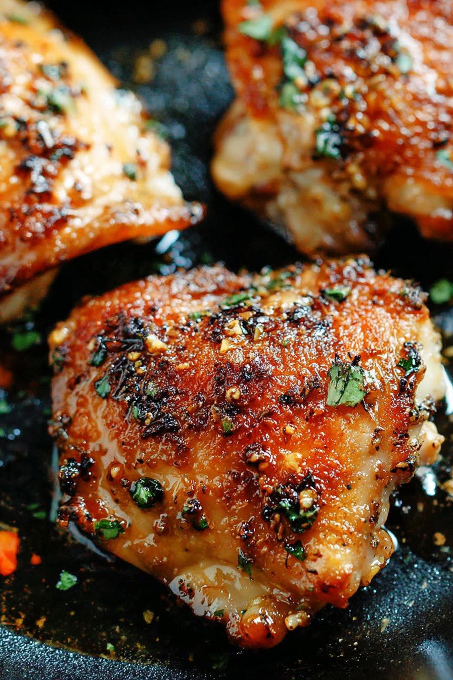 Baked Chicken Thighs (Garlic Butter, Crispy & Juicy) final result