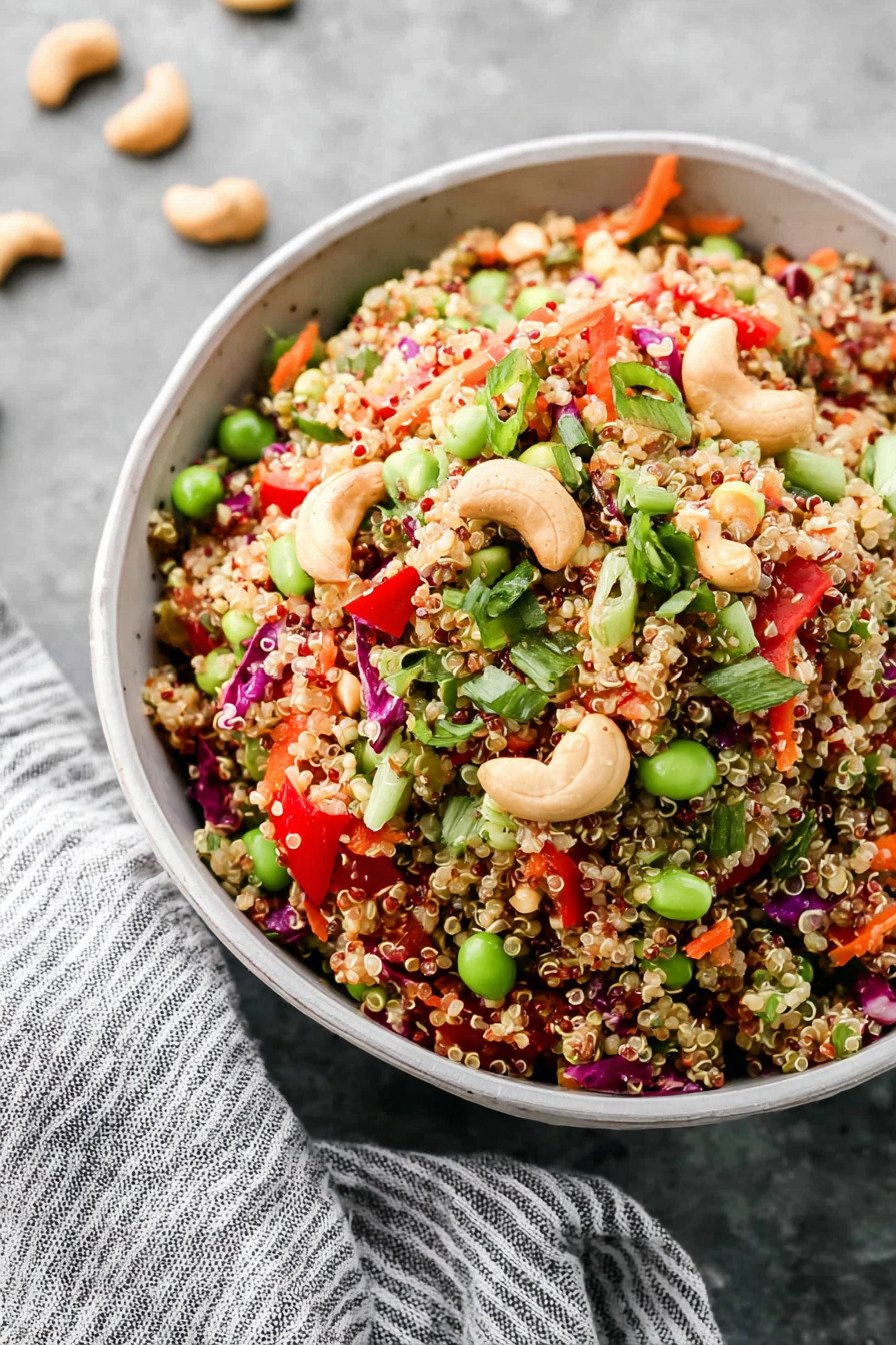 Thai Quinoa Salad with Crunchy Vegetables and Peanut Ginger Dressing recipe tips