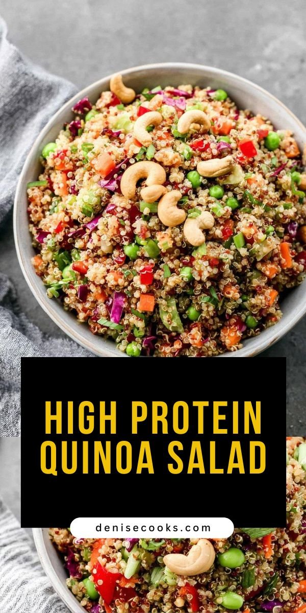 Thai Quinoa Salad with Crunchy Vegetables and Peanut Ginger Dressing save this recipe