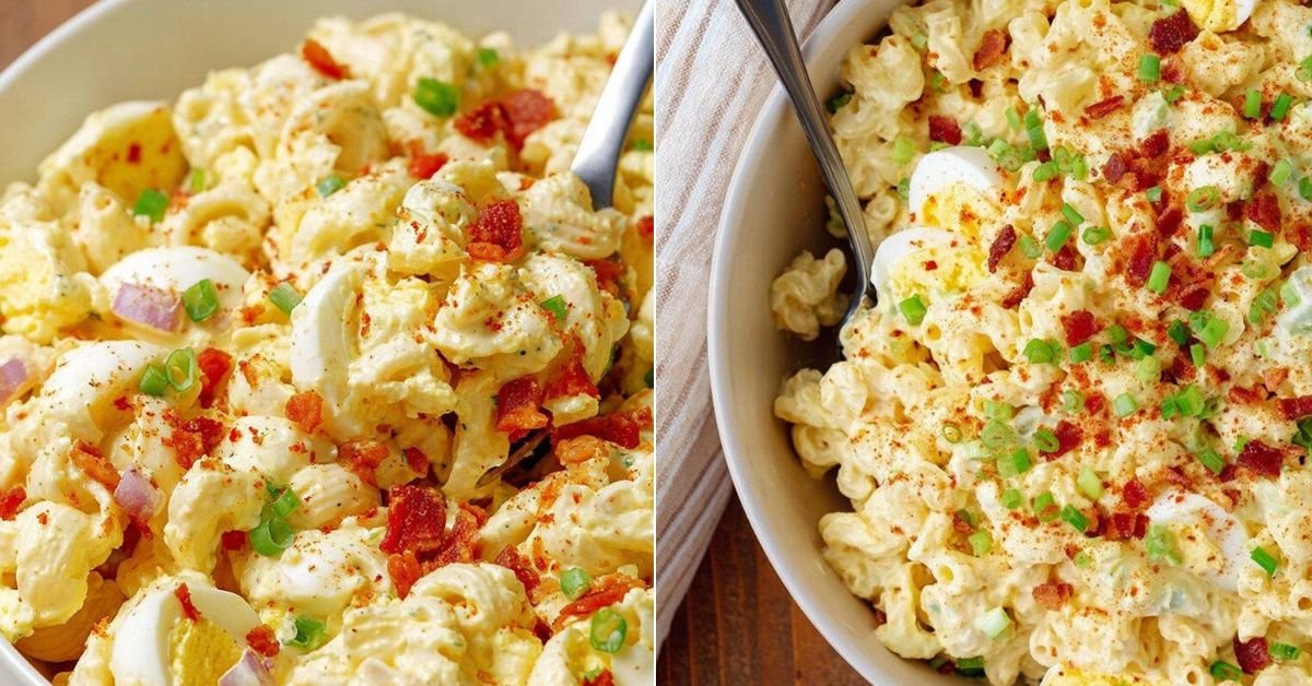 Creamy Deviled Egg Pasta Salad Recipe recipe photo