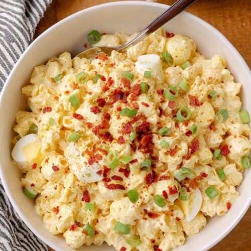 Creamy Deviled Egg Pasta Salad Recipe extra recipe photo