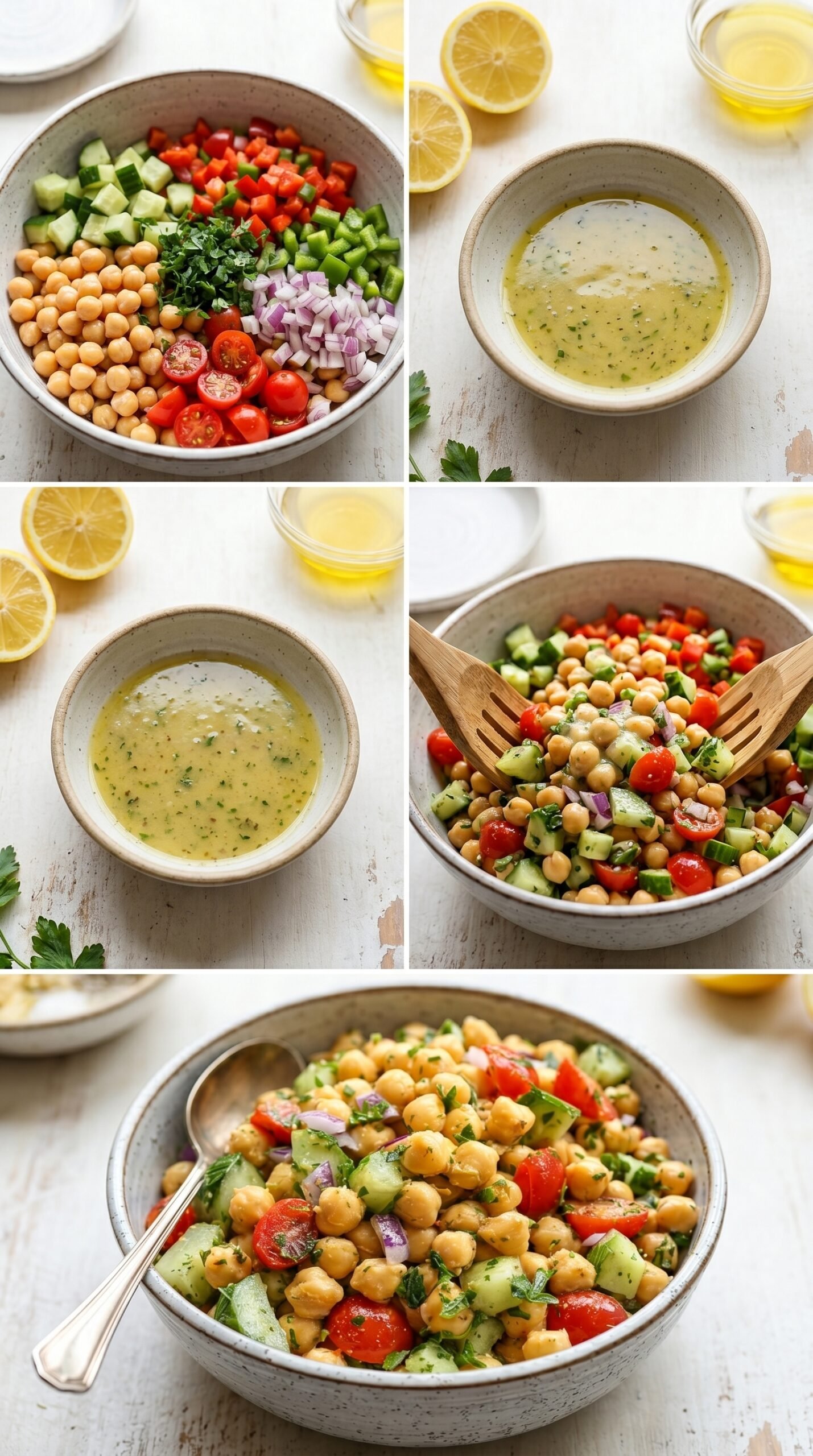 High Protein Chickpea Salad (Vegan + Gluten-Free) with Fresh Crunch recipe instructions