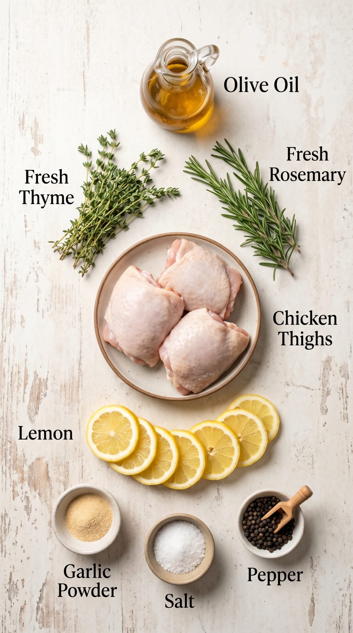 Oven Roasted Chicken Thighs with Lemon and Fresh Herbs recipe ingredients