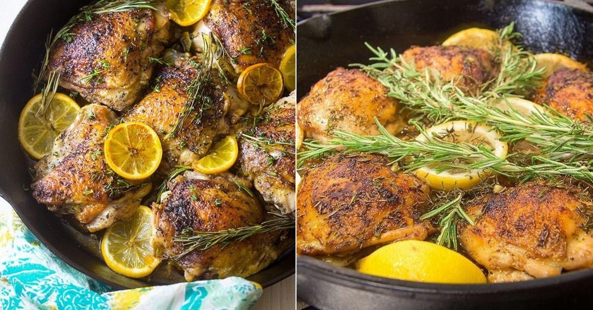 Oven Roasted Chicken Thighs with Lemon and Fresh Herbs recipe photo