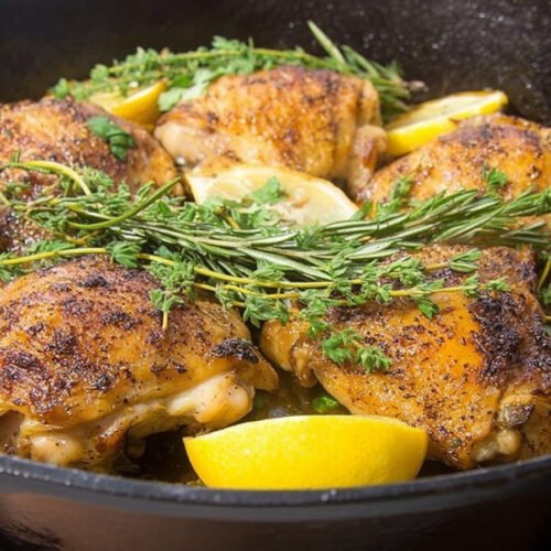 Oven Roasted Chicken Thighs with Lemon and Fresh Herbs extra recipe photo