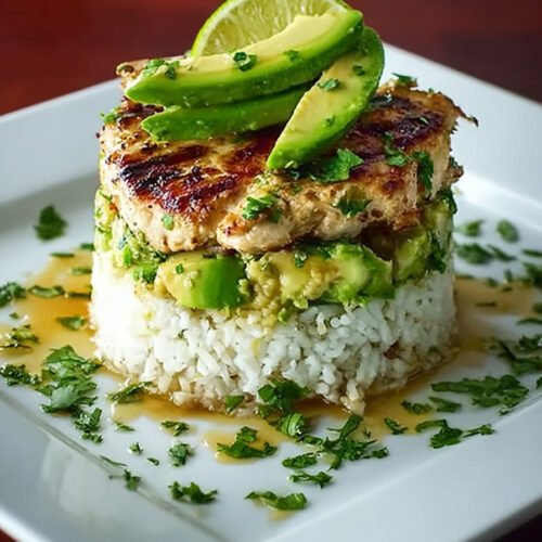 Honey Lime Chicken Avocado Rice Stack extra recipe photo