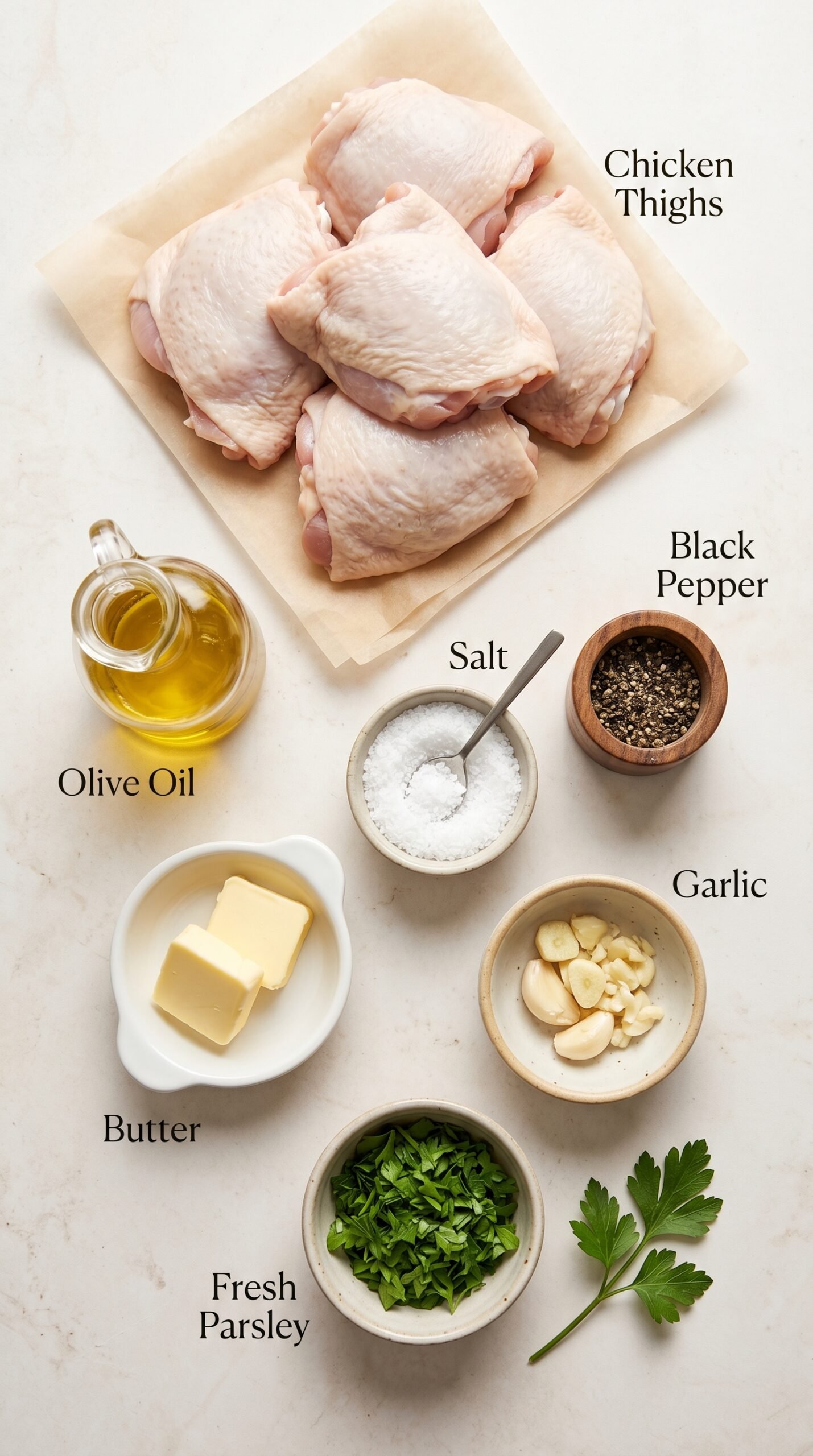 Baked Chicken Thighs (Garlic Butter, Crispy & Juicy) recipe ingredients