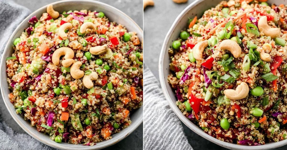 Thai Quinoa Salad with Crunchy Vegetables and Peanut Ginger Dressing recipe photo