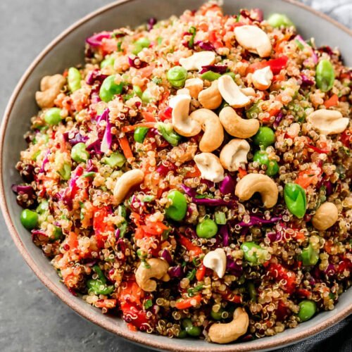 Thai Quinoa Salad with Crunchy Vegetables and Peanut Ginger Dressing extra recipe photo